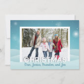 雪の冬の日 家族写真 シーズンカード (裏面)