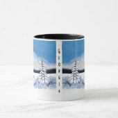 雪の冬の明るいマグカップ マグカップ (中央)