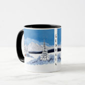 雪の冬の明るいマグカップ マグカップ (正面左)