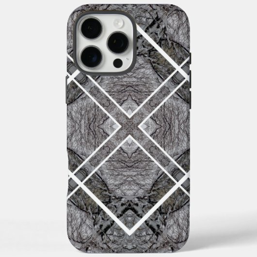 雪の冬の木々と幾何学模様 Case-Mate iPhoneケース (裏面)