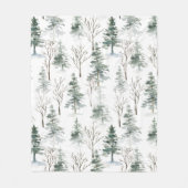 雪の冬の木クリスマスパターン フリースブランケット (正面)