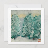 雪の冬の木 カード (正面)