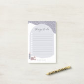 雪の冬の村パーソナライズされた一覧へ ポストイット (デスク上)