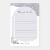 雪の冬の村パーソナライズされた一覧へ ポストイット (正面)