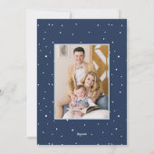 雪の冬の村メリークリスマス2写真 シーズンカード (裏面)