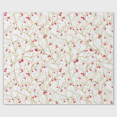 雪の冬の果実クリスマス調整 ラッピングペーパー (フラット)