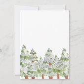 雪の冬の森のベビーシャワー招待状 招待状 (裏面)