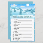 雪の冬の森ベビー単語スクランブルゲーム (正面/裏面)