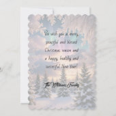 雪の冬の森、氷の結晶、オーロラ (裏面)