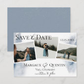 雪の冬の水彩画ウォッシュ写真 保存日 案内状 (正面/裏面)