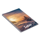 雪の冬の海岸に沈む夕日 ノートブック (右側)