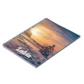 雪の冬の海岸に沈む夕日 ノートブック (左側)