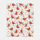 雪の冬の深紅色ウィンターベリークリスマス |重量 フリースブランケット (正面)