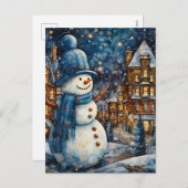 雪の冬の町 ワンダーランド シーズンポストカード (正面/裏面)