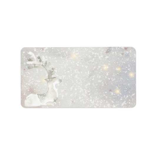 雪の冬の白いタグの郵送およびタグ付けラベル ラベル (正面)