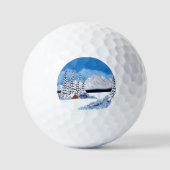 雪の冬の輝くゴルフボール ゴルフボール (正面)