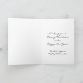 雪の冬の道路クリスマスカード シーズンカード (内部)