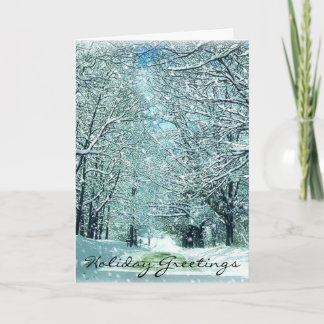 雪の冬の道路クリスマスカード シーズンカード