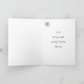 雪の冬の雪の結晶をおもしろいクリスマスフクロウ シーズンカード (内部)