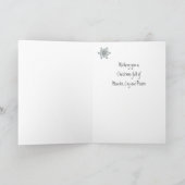 雪の冬の雪片おもしろいクリスマスキャット シーズンカード (内部)