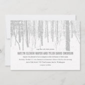 ©雪の冬の霜の降りた森の冬の結婚式の招待状 招待状 (正面)
