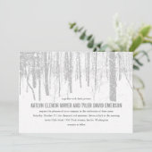 ©雪の冬の霜の降りた森の冬の結婚式の招待状 招待状 (スタンド正面)
