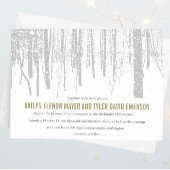 ©雪の冬の霜の降りた森の冬の結婚式の招待状 招待状