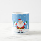 雪の冬の風景のサンタクロース コーヒーマグカップ (中央)