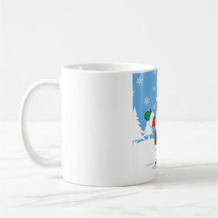 雪の冬の風景のサンタクロース コーヒーマグカップ