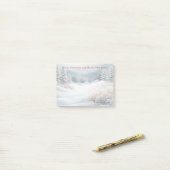 雪の冬の風景ホリデーポストカード ポストイット (デスク上)