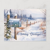 雪の冬の風景ホリデーポストカード ポストカード (正面)
