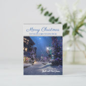 雪の冬の風景メリークリスマスポストカード シーズンポストカード (スタンド正面)