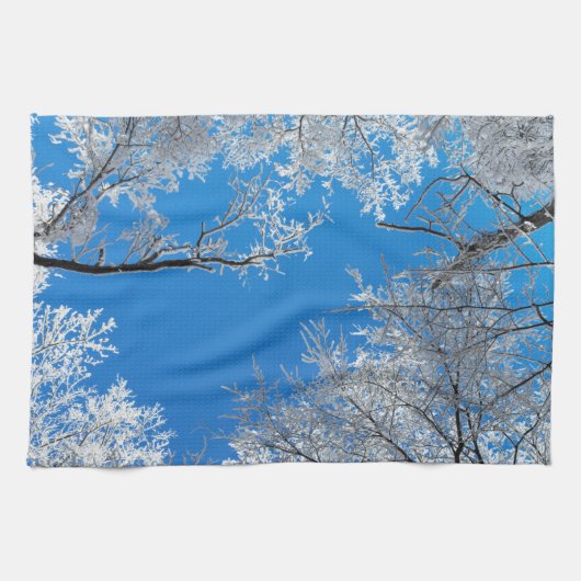 雪の冬の風景 キッチンタオル (横)