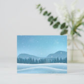 雪の冬の風景 ポストカード (スタンド正面)