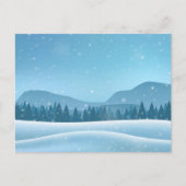 雪の冬の風景 ポストカード (正面)