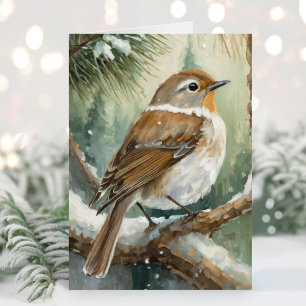 雪の冬の鳥 現代アート カード