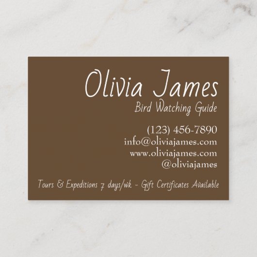 雪の冬を見るアカタカ 名刺 (裏面)