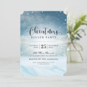 雪の冬ワンダーランドクリスマスディナーパーティー 招待状 (スタンド正面)