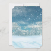 雪の冬ワンダーランドクリスマスディナーパーティー 招待状 (裏面)