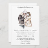 雪の冬ワンダーランド結婚式招待状 招待状 (正面/裏面)