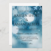 雪の冬ワンダーランド結婚式招待状 招待状 (正面/裏面)