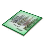 雪の冬ワンダーランド緑の背景 タイル (側面)