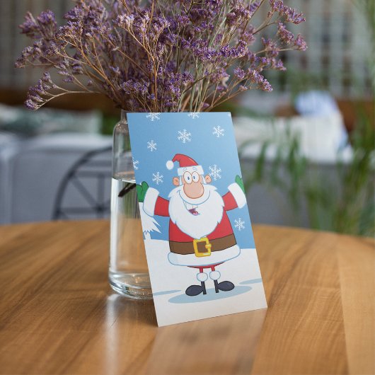 雪の冬景色の中のサンタクロース 招待状