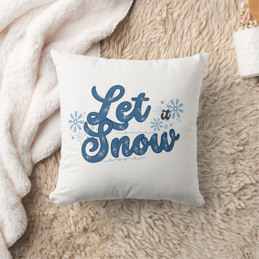 雪の冬枕 クッション (ブランケット)