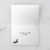 雪の冬至のアヒル シーズンカード (内部)