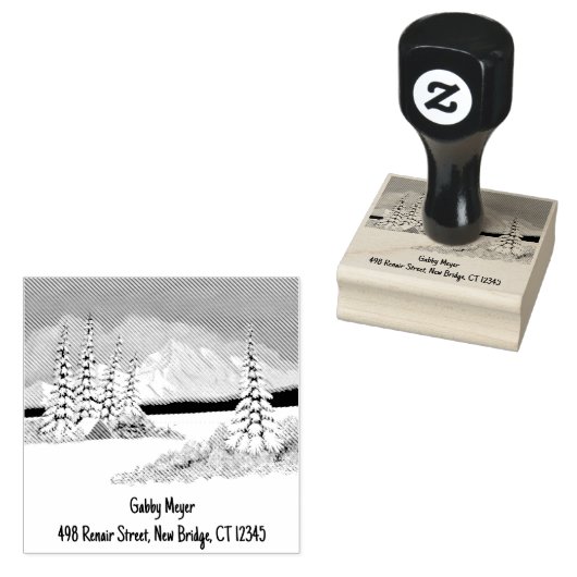 雪の冬2 x 2ゴムスタンプ ラバースタンプ (押印)