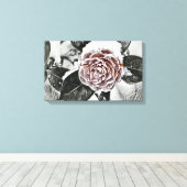 雪の凍ったバラの絵 キャンバスプリント (インサイチュ (ウッドフロア))