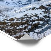 雪の凍ってい滝 ポスター (角)