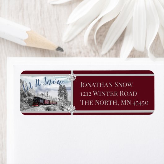 雪の列車に乗せる ラベル (インサイチュ)