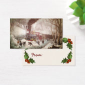 雪の列車クリスマスギフトタグ (デスク)